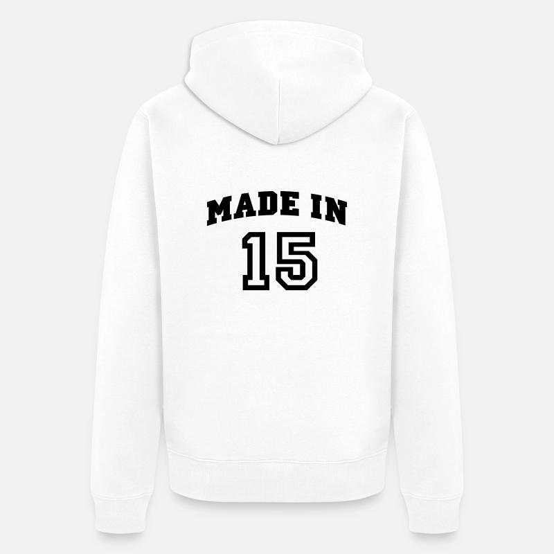 mp_madein15a - Veste à capuche bio Premium Unisexe - blanc