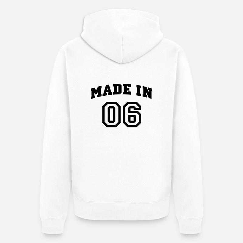 mp_madein06a - Veste à capuche bio Premium Unisexe - blanc