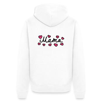 Mama - Heart - 2 - Unisex Premium Organic Zip Hoodie - white - Back - Thijin (182cm)