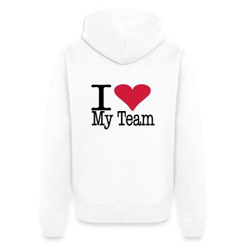 ilovemyteam - Veste à capuche bio Premium Unisexe - blanc - Dos - Thijin (182cm)
