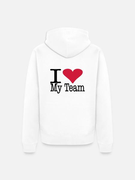 ilovemyteam - Unisex Premium Organic Zip Hoodie - white