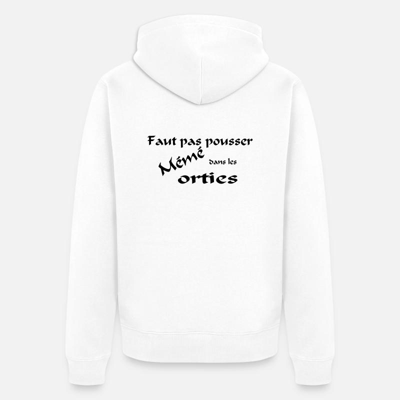 mémé orties - Veste à capuche bio Premium Unisexe - blanc