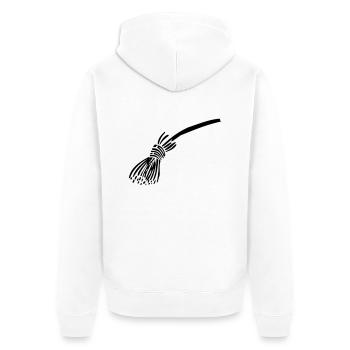 Besen - Unisex Premium Bio Zip Hoodie - Weiß - Hinten - Thijin (182cm)