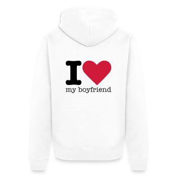 I Love My Boyfriend - Veste à capuche bio Premium Unisexe - blanc - Dos - Thijin (182cm)