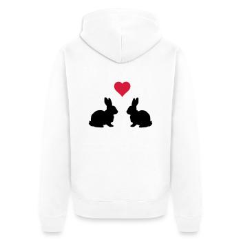 Love Hasen - Unisex Premium Bio Zip Hoodie - Weiß - Hinten - Thijin (182cm)