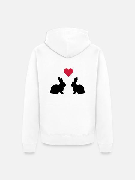 Love Hasen - Unisex Premium Bio Zip Hoodie - Weiß