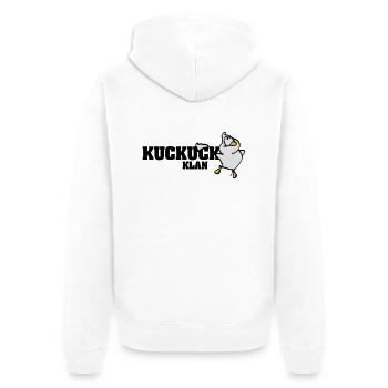 Kuckuck Klan - Unisex Premium Bio Zip Hoodie - Weiß - Hinten - Thijin (182cm)