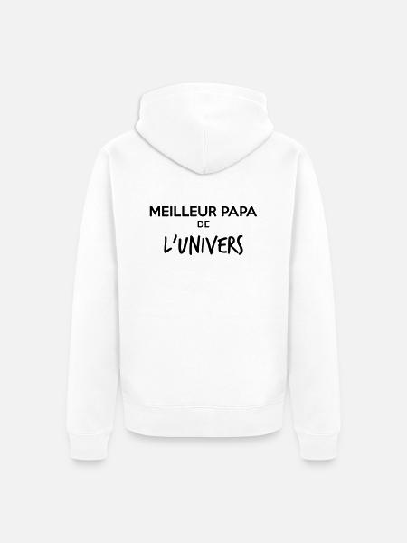 meilleur papa de l'univers - Veste à capuche bio Premium Unisexe - blanc