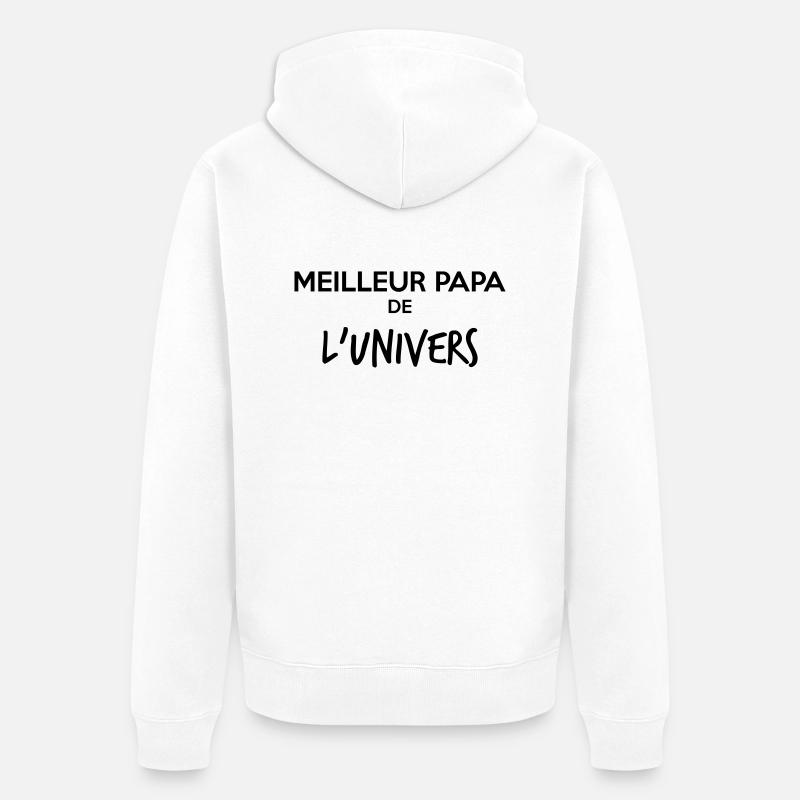 meilleur papa de l'univers - Veste à capuche bio Premium Unisexe - blanc