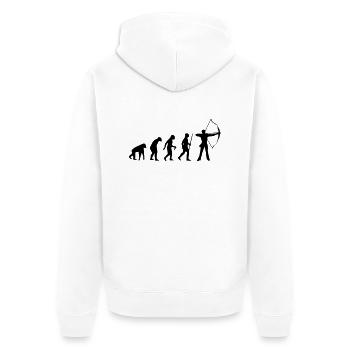 ARCHERY EVOLUTION! - Unisex Premium Organic Zip Hoodie - white - Back - Thijin (182cm)
