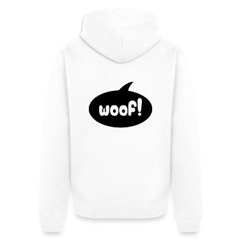 Woof - Unisex Premium Bio Zip Hoodie - Weiß - Hinten - Thijin (182cm)