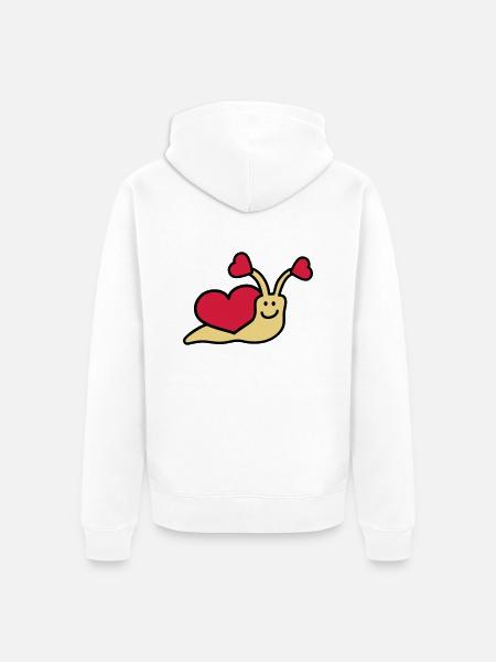 love_snail_3c - Veste à capuche bio Premium Unisexe - blanc
