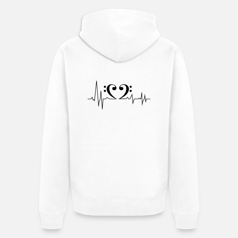 Fréquence cardiaque de basse - Veste à capuche bio Premium Unisexe - blanc