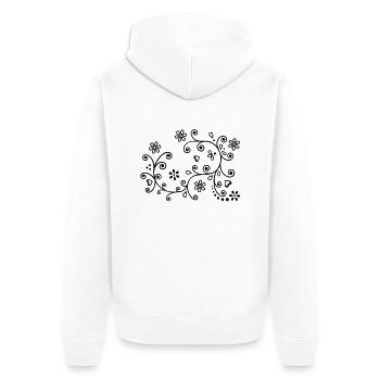 Blumenranke Blumen Blüte Blume Formen - Unisex Premium Bio Zip Hoodie - Weiß - Hinten - Thijin (182cm)