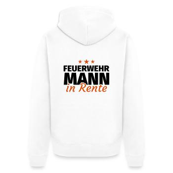 Feuerwehrmann Rente - Unisex Premium Bio Zip Hoodie - Weiß - Hinten - Thijin (182cm)