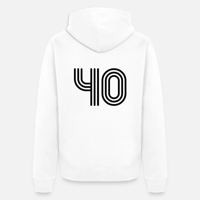 40 vierzig fourty - Unisex Premium Bio Zip Hoodie - Weiß