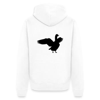 Gans-1 - Unisex Premium Bio Zip Hoodie - Weiß - Hinten - Thijin (182cm)