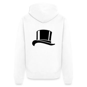 chapeau haut de forme / le chapeau de cylindre - Veste à capuche bio Premium Unisexe - blanc - Dos - Thijin (182cm)
