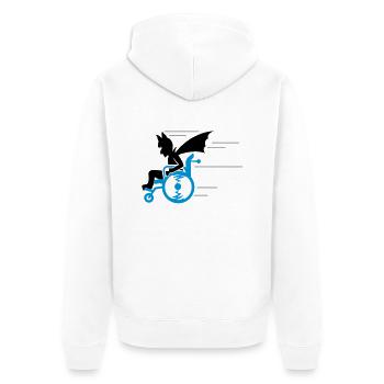 senior superhero (3c) - Unisex Premium Bio Zip Hoodie - Weiß - Hinten - Thijin (182cm)