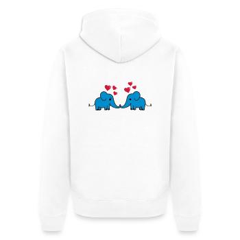 elefant_love - Unisex Premium Organic Zip Hoodie - white - Back - Thijin (182cm)