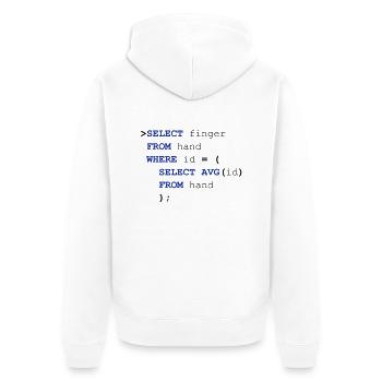 SQL doigt - Veste à capuche bio Premium Unisexe - blanc - Dos - Thijin (182cm)