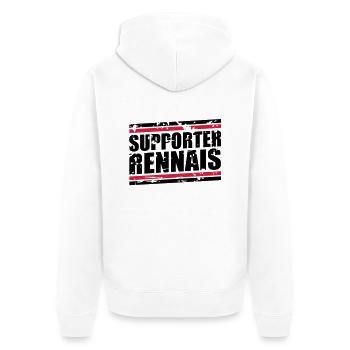 Supporter Rennais vintage - Veste à capuche bio Premium Unisexe - blanc - Dos - Thijin (182cm)