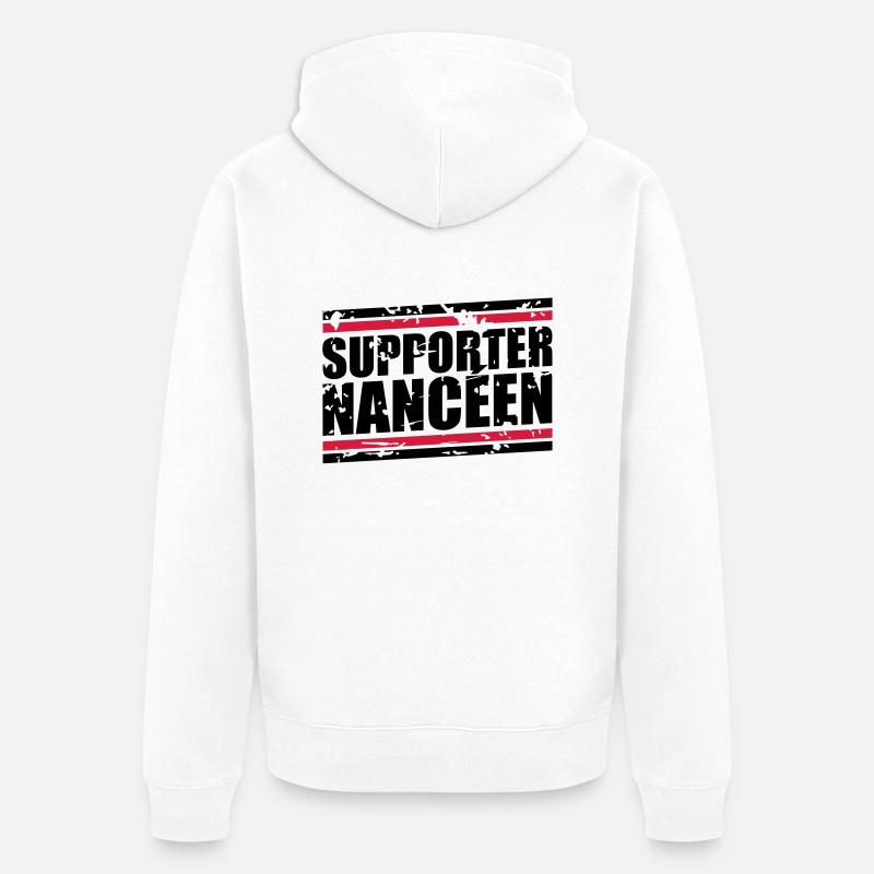 Supporter Nanceen vintage - Veste à capuche bio Premium Unisexe - blanc