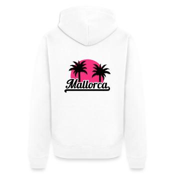 Mallorca - Unisex Premium Bio Zip Hoodie - Weiß - Hinten - Thijin (182cm)