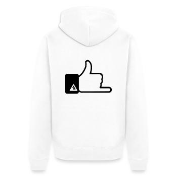 Surf Hand sign - Unisex Premium Organic Zip Hoodie - white - Back - Thijin (182cm)