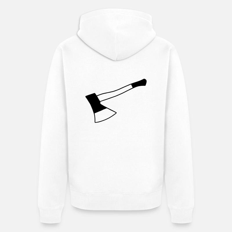 Axe - Hache - Veste à capuche bio Premium Unisexe - blanc
