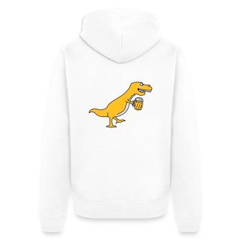Funny Drunken T-Rex Dino - Veste à capuche bio Premium Unisexe - blanc - Dos - Thijin (182cm)
