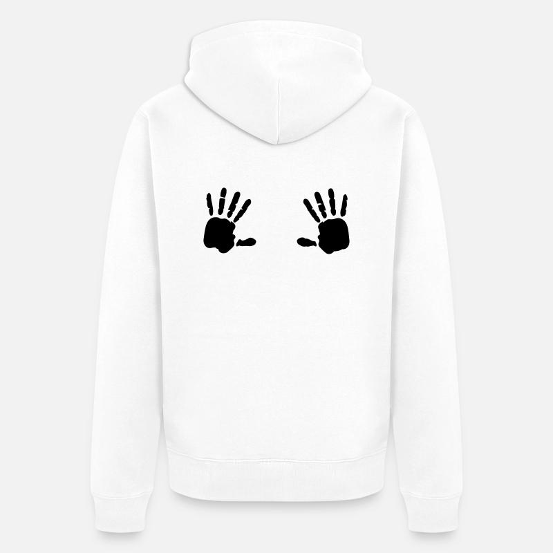 Handprint seins 1c du sein - Veste à capuche bio Premium Unisexe - blanc