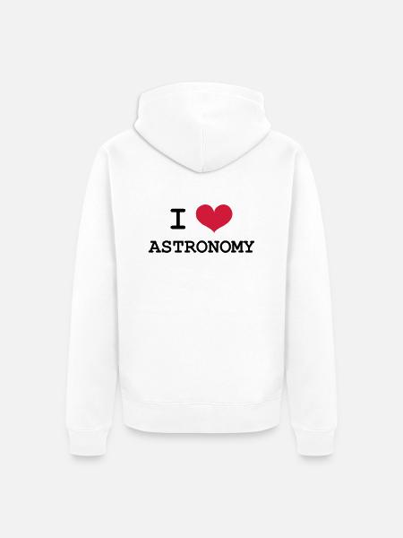 I Love Astronomy - Unisex Premium Organic Zip Hoodie - white
