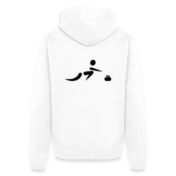 Curling - Unisex Premium Bio Zip Hoodie - Weiß - Hinten - Thijin (182cm)
