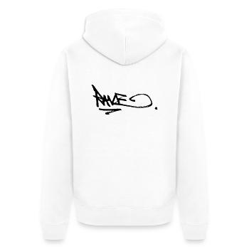 rzhw_tag2 - Unisex Premium Bio Zip Hoodie - Weiß - Hinten - Thijin (182cm)