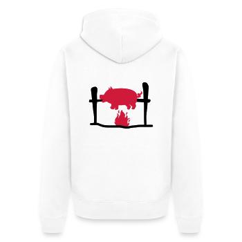 BBQ barbecue - Unisex Premium Organic Zip Hoodie - white - Back - Thijin (182cm)