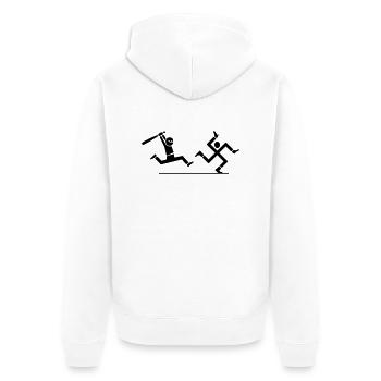 Chasse aux nazis - Veste à capuche bio Premium Unisexe - blanc - Dos - Thijin (182cm)