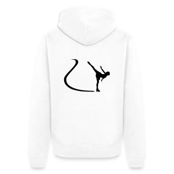 Eiskunstlauf - Unisex Premium Bio Zip Hoodie - Weiß - Hinten - Thijin (182cm)