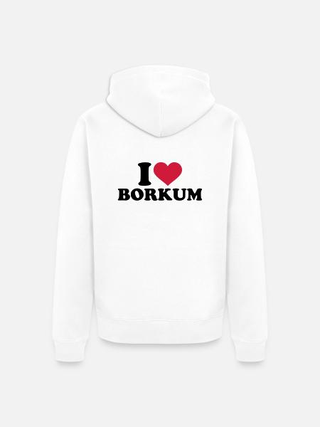 Borkum - Unisex Premium Bio Zip Hoodie - Weiß