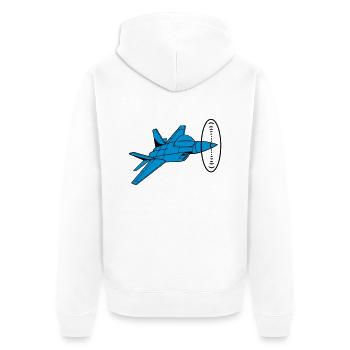 Aircraft jet jet propeller funny - Unisex Premium Organic Zip Hoodie - white - Back - Thijin (182cm)