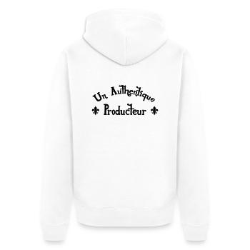 Producteur / Productrice / Production / Prod - Veste à capuche bio Premium Unisexe - blanc - Dos - Thijin (182cm)