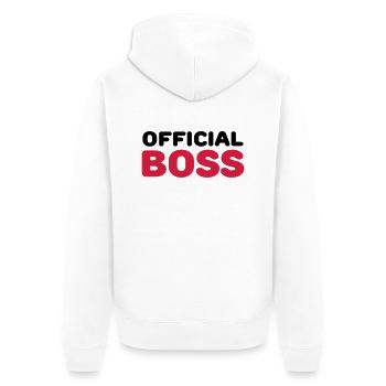 Official Boss - Unisex Premium Organic Zip Hoodie - white - Back - Thijin (182cm)