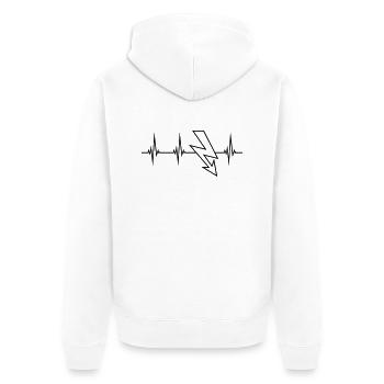 elektrisch kabel strom puls herzschlag frequenz bl - Unisex Premium Bio Zip Hoodie - Weiß - Hinten - Thijin (182cm)