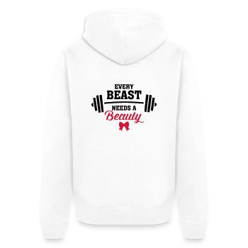 Beauty - Beast (Part 2) - Unisex Premium Bio Zip Hoodie - Weiß - Hinten - Thijin (182cm)