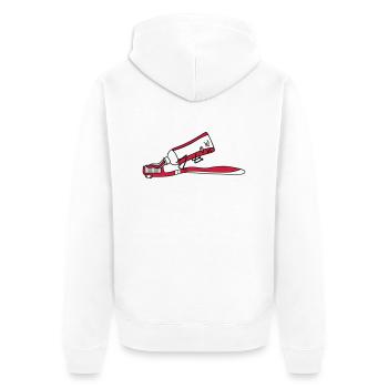 Toothbrush shit poop comic face a - Unisex Premium Organic Zip Hoodie - white - Back - Thijin (182cm)
