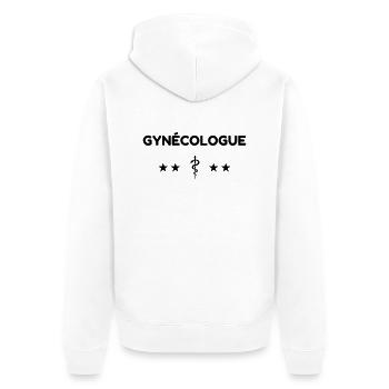 docteur / médecin / gynécologue / gynécologie - Veste à capuche bio Premium Unisexe - blanc - Dos - Thijin (182cm)