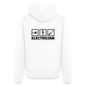 Électricien - Veste à capuche bio Premium Unisexe - blanc - Dos - Thijin (182cm)