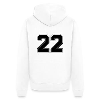 22 - Unisex Premium Bio Zip Hoodie - Weiß - Hinten - Thijin (182cm)