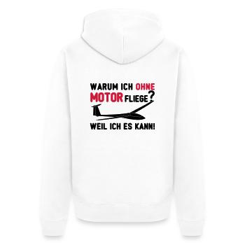 Segelfliegen ohne Motor - Unisex Premium Organic Zip Hoodie - white - Back - Thijin (182cm)
