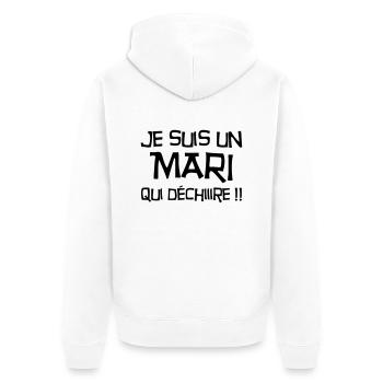 Marriage Wedding Husband Mari Love Mariage Ehemann - Unisex Premium Organic Zip Hoodie - white - Back - Thijin (182cm)